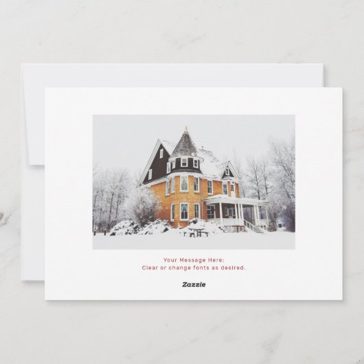 水の色のベリーのモダンクリスマスフォト シーズンカード (裏面)