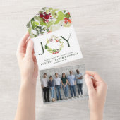 水の色のベリーの企業の喜び写真 オールインワン招待状 (貼ってはがせる)