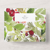 水の色のベリーの企業の喜び写真 オールインワン招待状 (裏面)