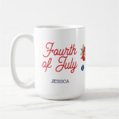 水の色のベリーパーソナライズされたスクリプト7月4日 コーヒーマグカップ (左)
