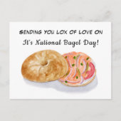 水の色のベーグル煙サーモンナショナルベーゲルデー ポストカード (正面)