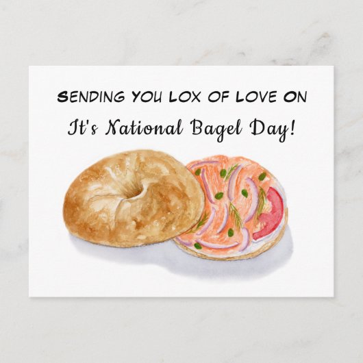 水の色のベーグル煙サーモンナショナルベーゲルデー ポストカード (正面)