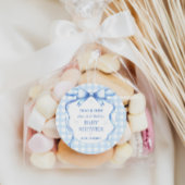 水の色のボーギンガムブルー男の赤ちゃんシャワー ラウンドシール