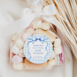 水の色のボーギンガムブルー男の赤ちゃんシャワー ラウンドシール