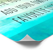 水の色のポスストライプター独自の引用文を作成 ポスター (角)