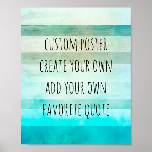水の色のポスストライプター独自の引用文を作成 ポスター (正面)