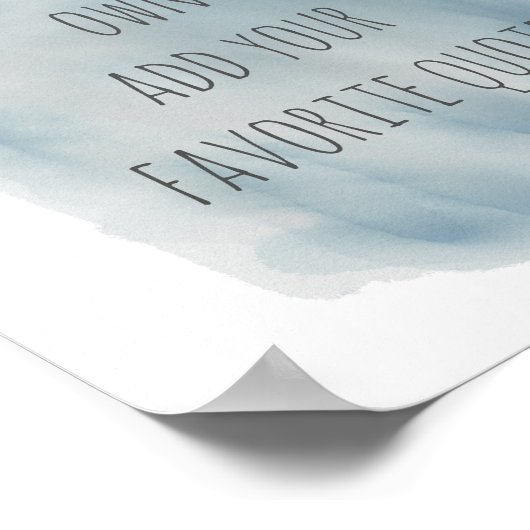 水の色のポスター独自の引用文ウォールアートを作成 ポスター (角)