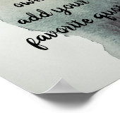 水の色のポスター独自の引用文ウォールアートを作成 ポスター (角)