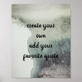 水の色のポスター独自の引用文ウォールアートを作成 ポスター (正面)