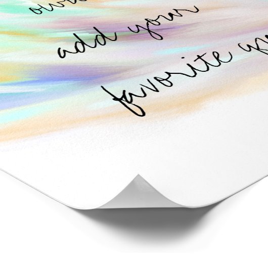 水の色のポスター独自の引用文ウォールアートを作成 ポスター (角)