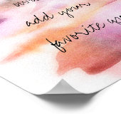 水の色のポスター独自の引用文ウォールアートを作成 ポスター (角)