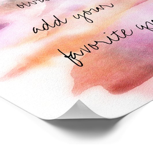 水の色のポスター独自の引用文ウォールアートを作成 ポスター (角)