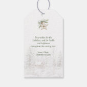 水の色のポッテ素朴ッドクリスマスツリー ギフトタグ (裏面)