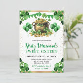 水の色のポット金ゴールドセントパトリックの甘い16 招待状 (スタンド正面)