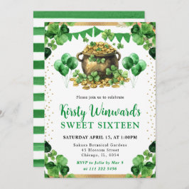 水の色のポット金ゴールドセントパトリックの甘い16 招待状