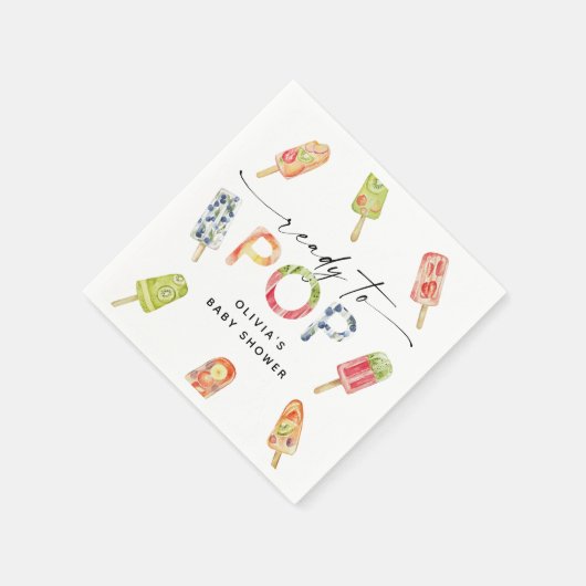水の色のポップシクル準備ポップ・アートの赤ちゃんシャワー スタンダードカクテルナプキン (角)
