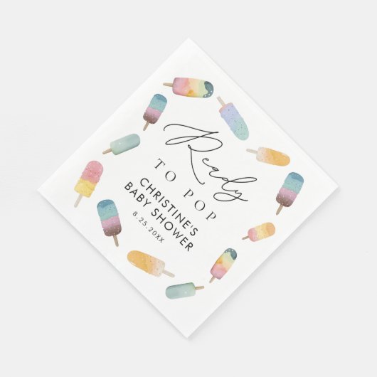 水の色のポップシクル準備ポップ・アートの赤ちゃんシャワー スタンダードランチョンナプキン (角)