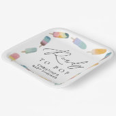 水の色のポップシクル準備ポップ・アートの赤ちゃんシャワー ペーパープレート (傾斜あり)