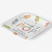 水の色のポップシクル準備ポップ・アートの赤ちゃんシャワー ペーパープレート (傾斜あり)