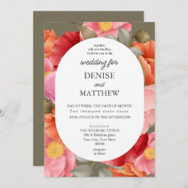 水の色のポピーの上Martiniオリーブグリーン 招待状