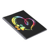 水の色のポーとハートデザインドッグ恋人 ノートブック (右側)