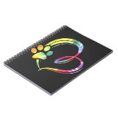 水の色のポーとハートデザインドッグ恋人 ノートブック (左側)