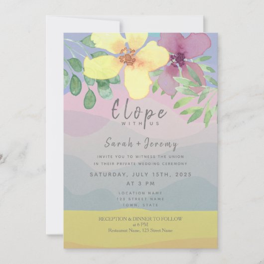 水の色のマイクロ結婚ズ 招待状 (正面)