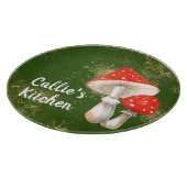 水の色のマッシュルームパーソナライズされたキッチン カッティングボード (角)