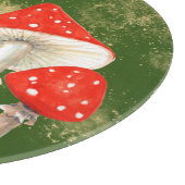 水の色のマッシュルームパーソナライズされたキッチン カッティングボード (角)