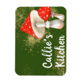 水の色のマッシュルームパーソナライズされたキッチン マグネット (縦)