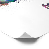 水の色のマラケシュのスカイライン ポスター (角)