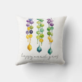 水の色のマルディグラビーズの文字列 クッション (裏面)