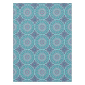 水の色のマンダラティール(緑がかった色)と紫 テーブルクロス (正面)