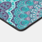 水の色のマンダラティール（緑がかった色）と紫 デスクマット (コーナー)