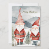 水の色のミニマリストのサンタ企業のクリスマス シーズンカード (正面)