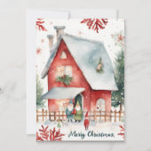 水の色のミニマリストのサンタ企業のクリスマス シーズンカード (正面)