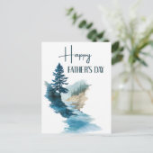 水の色のミニマリストの父の日 シーズンポストカード (スタンド正面)