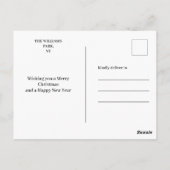 水の色のミニマリストクリスマス ポストカード (裏面)