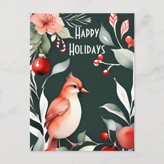 水の色のミニマリストクリスマス ポストカード (正面)