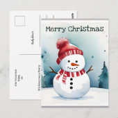 水の色のミニマリストクリスマス ポストカード (正面/裏面)