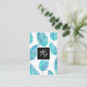 水の色のミニマルな葉 名刺 (スタンド正面)