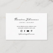 水の色のミニマルな葉 名刺 (裏面)