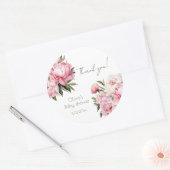 水の色のミニマルエレガント主義Peony赤ちゃんシャワー ラウンドシール (封筒)