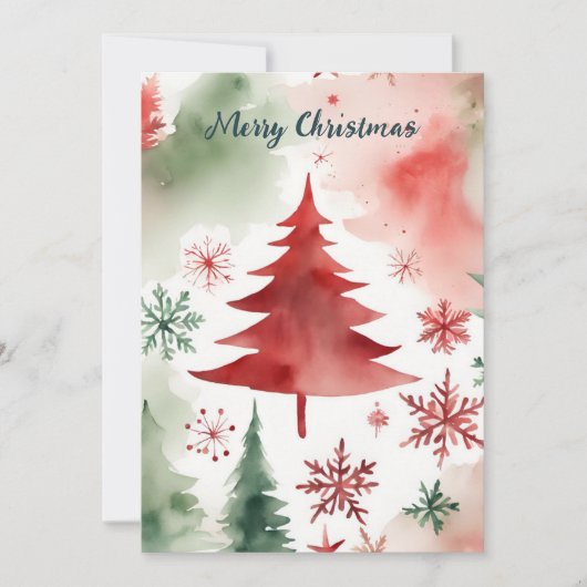 水の色のミニマルカラフルス企業のクリスマス シーズンカード (正面)