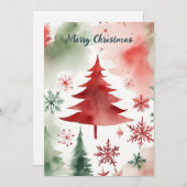 水の色のミニマルカラフルス企業のクリスマス シーズンカード (正面/裏面)