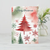 水の色のミニマルカラフルス企業のクリスマス シーズンカード (スタンド正面)