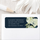 水の色のミニマル結婚フローラの戻り ラベル (インサイチュ)