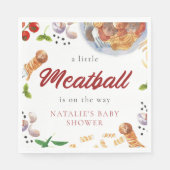 水の色のミートボールイタリアンベビーシャワー スタンダードランチョンナプキン (正面)