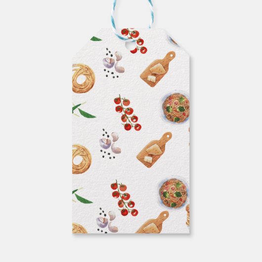 水の色のミートボールイタリアン赤ちゃんシャワーの好意 ギフトタグ (裏面)