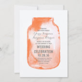 水の色のメイソンジャール素朴な結婚式招待状 招待状 (正面)